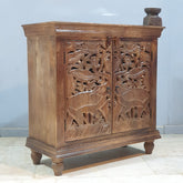 Indian Furniture Hand Carved Solid Wood Cabinet 90x40x90 Cm